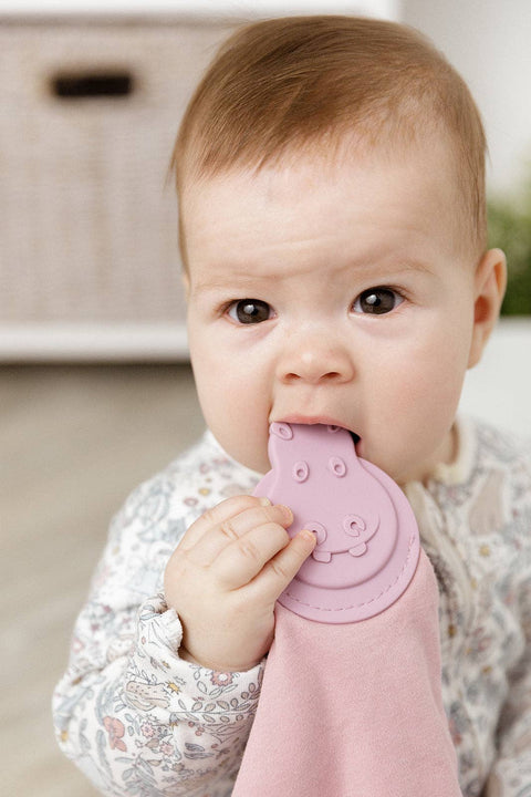 Cheeky Chompers Dusty Pink Neutral Comfortchew - Baby Comforter With Teether