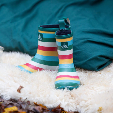 Little Green Radicals Rainbow Classic Natural Rubber Rain Boots