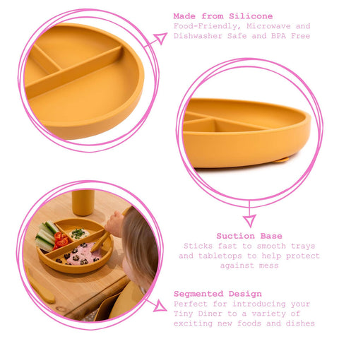 Baby Divided Silicone Suction Plate - By Tiny Dining