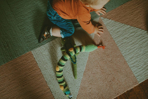 Crochet Baby Toy Snakes rattle - apple