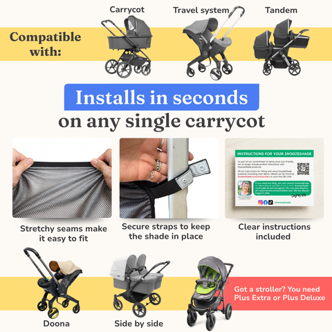 Snoozeshade Original Deluxe Pram & Carrycot Sun/Sleep Shade