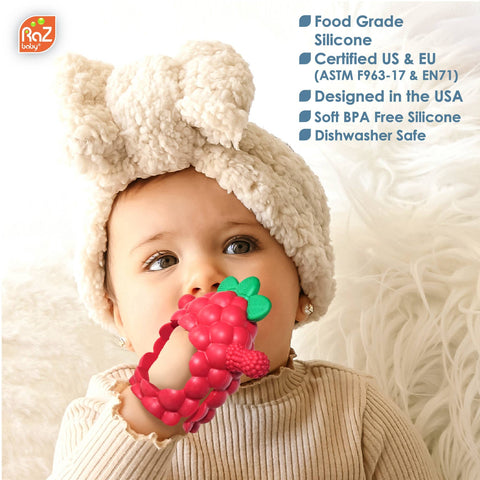 RAZBERRY GRIP TEETHER - RED
