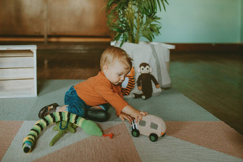 Crochet Baby Toy Snakes rattle - apple