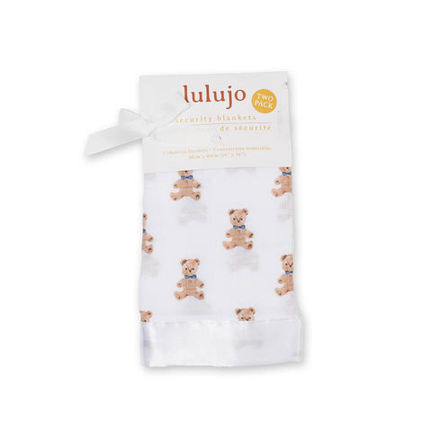 Lulujo - Muslin Security Comforter Blanket - Vintage Bears 2 Pack