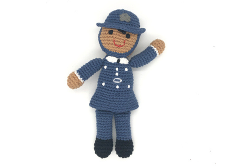 Crochet Baby Toy Police officer rattle