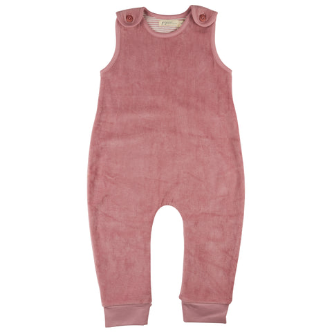 Pink children's overalls on a white background