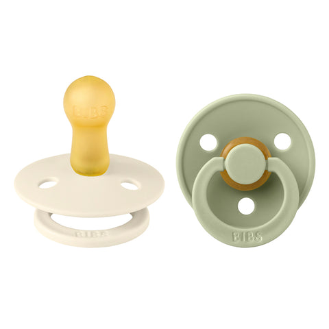 BIBS Pacifier Colour 2 Pack Latex - Ivory/Sage