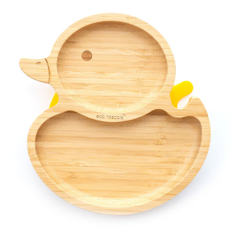 Eco Rascals Bamboo Suction Duck Plate Yellow