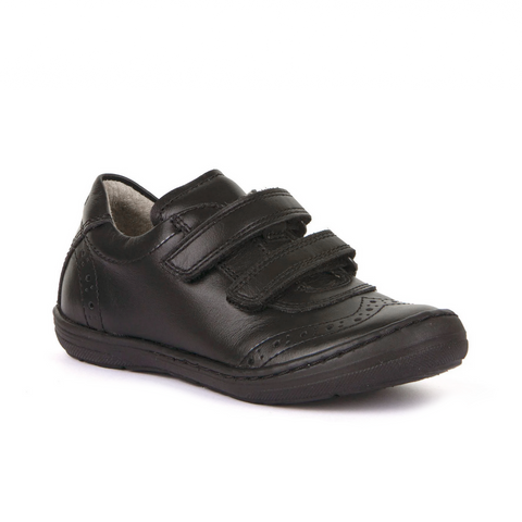 Froddo Black Leather Velcro School Shoe Mia-D G3130233