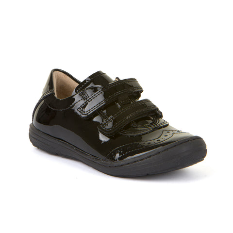 Froddo Black Leather Velcro School Shoe Mia-D G3130233