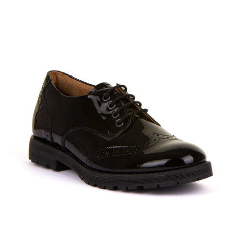 Froddo Black Patent Laced Brogue Style CHARLIE G4130079-1