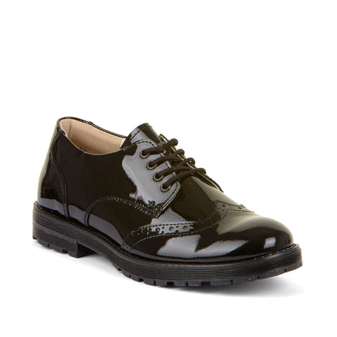 Froddo Lace Up Patent Black School Shoe from aturally Kids Shoes