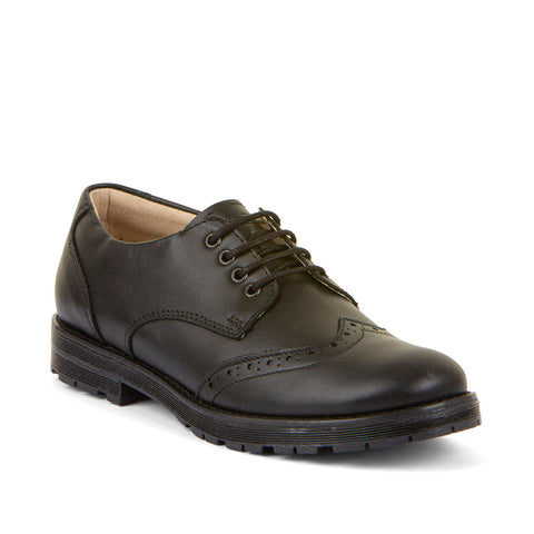 Froddo Brougue Black School Shoe lace up from Naturally Kids Shoes