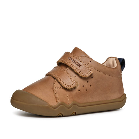 Geox B STEPPIEUP BOY A - WAX.LEA Cognac