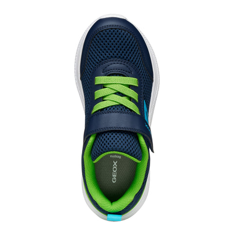 Geox J SPRINTYE BOY. A - MESH+GEOBUCK NAVY/LIME
