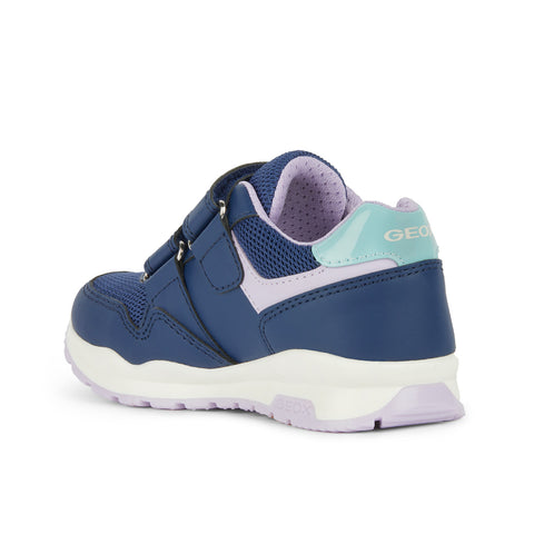 Geox J Pavel G.A - SYNT.LEA+MESH NAVY/LILAC