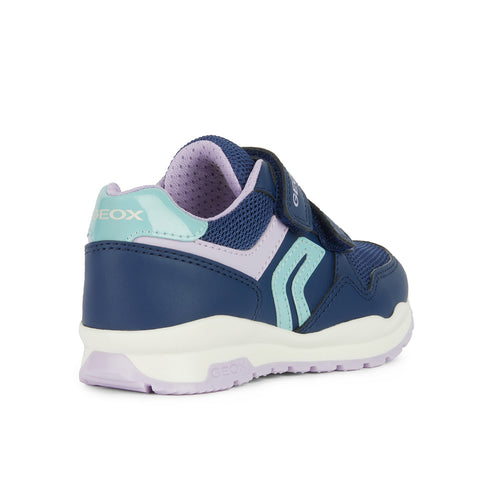 Geox J Pavel G.A - SYNT.LEA+MESH NAVY/LILAC