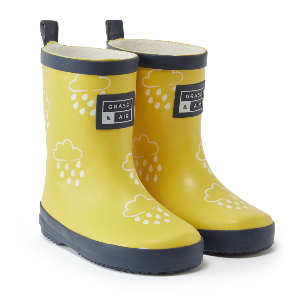 Grass & Air - Yellow Colour-Changing Kids Wellies