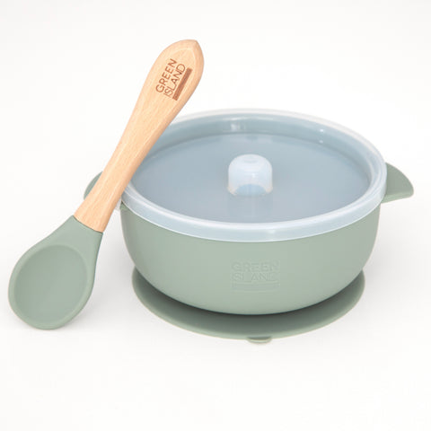 Green Island Silicone Baby Bowl & Spoon