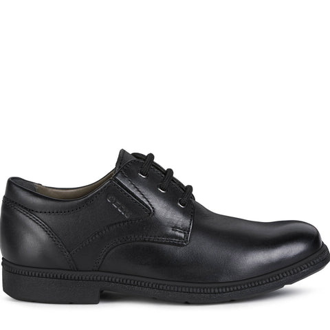 Geox J Federico Black School Shoe
