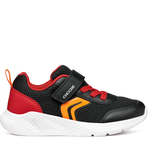 GEOX J Sprintye B. A - MESH+GEOBUCK Black/Red
