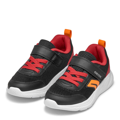 GEOX J Sprintye B. A - MESH+GEOBUCK Black/Red