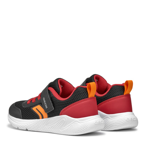 GEOX J Sprintye B. A - MESH+GEOBUCK Black/Red