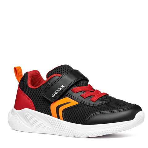 GEOX J Sprintye B. A - MESH+GEOBUCK Black/Red