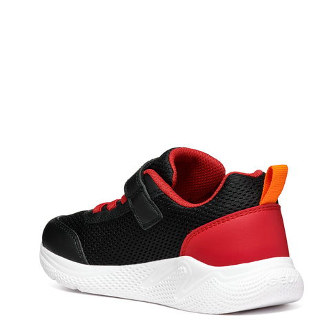 GEOX J Sprintye B. A - MESH+GEOBUCK Black/Red