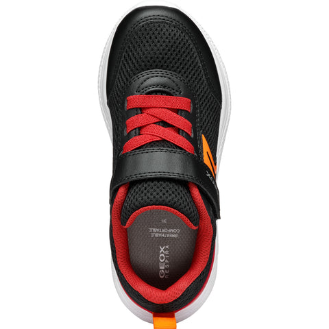 GEOX J Sprintye B. A - MESH+GEOBUCK Black/Red