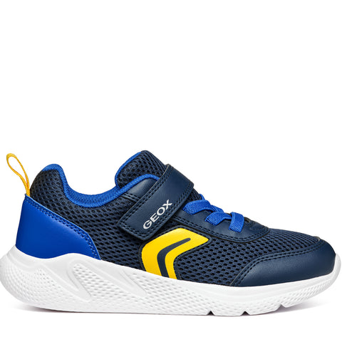 GEOX J Sprintye B. A - MESH+GEOBUCK Navy/Royal Yellow