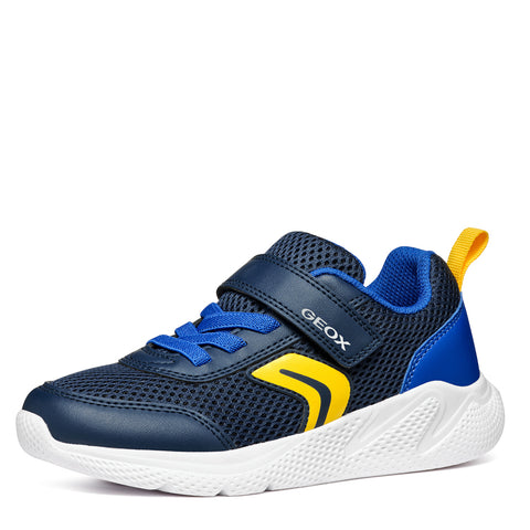 GEOX J Sprintye B. A - MESH+GEOBUCK Navy/Royal Yellow