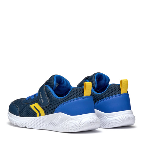 GEOX J Sprintye B. A - MESH+GEOBUCK Navy/Royal Yellow