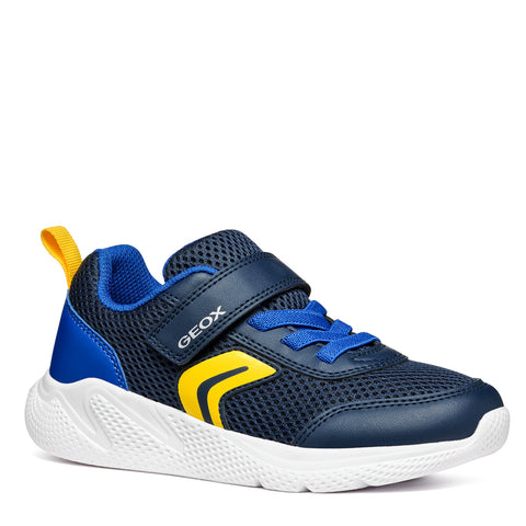 GEOX J Sprintye B. A - MESH+GEOBUCK Navy/Royal Yellow