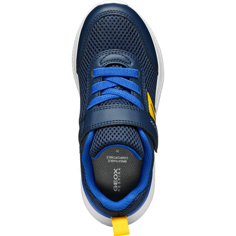 GEOX J Sprintye B. A - MESH+GEOBUCK Navy/Royal Yellow