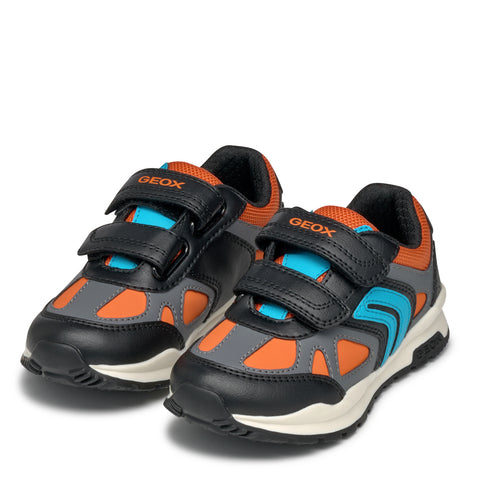 Geox J Pavel D - GBK+NYLON Black/Orange