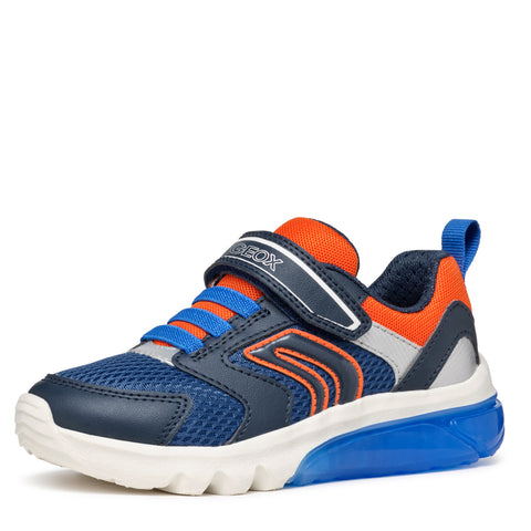 Geox J CIBERDRON C _ MESH+GEOBUCK Navy / Orange