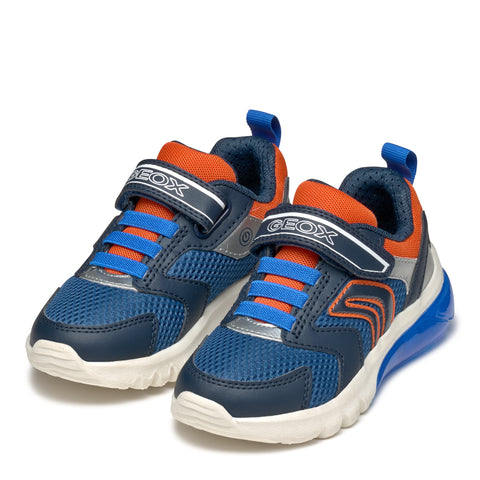 Geox J CIBERDRON C _ MESH+GEOBUCK Navy / Orange
