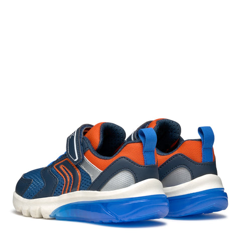 Geox J CIBERDRON C _ MESH+GEOBUCK Navy / Orange