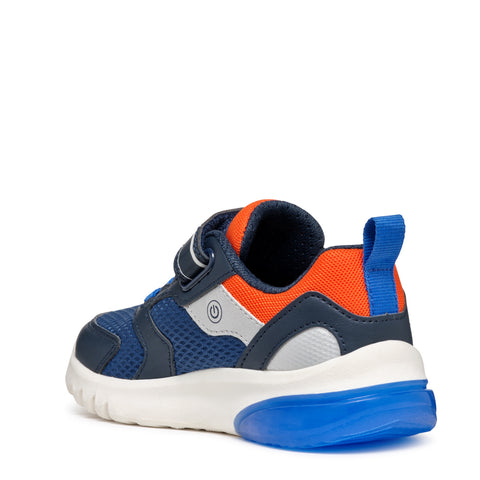 Geox J CIBERDRON C _ MESH+GEOBUCK Navy / Orange