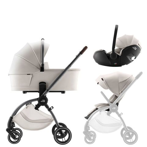 Britax Rio Lux Pushchair, Carrycot & Baby Safe Pro (Soft Taupe)