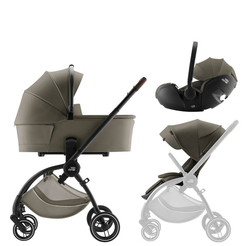 Britax Rio Lux Pushchair, Carrycot & Baby Safe Pro (Urban Olive)