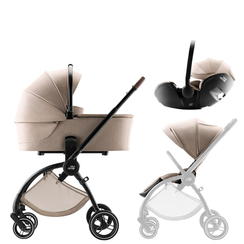 Britax Style Rio Pushchair, Carrycot & Baby Safe Pro (Teak)