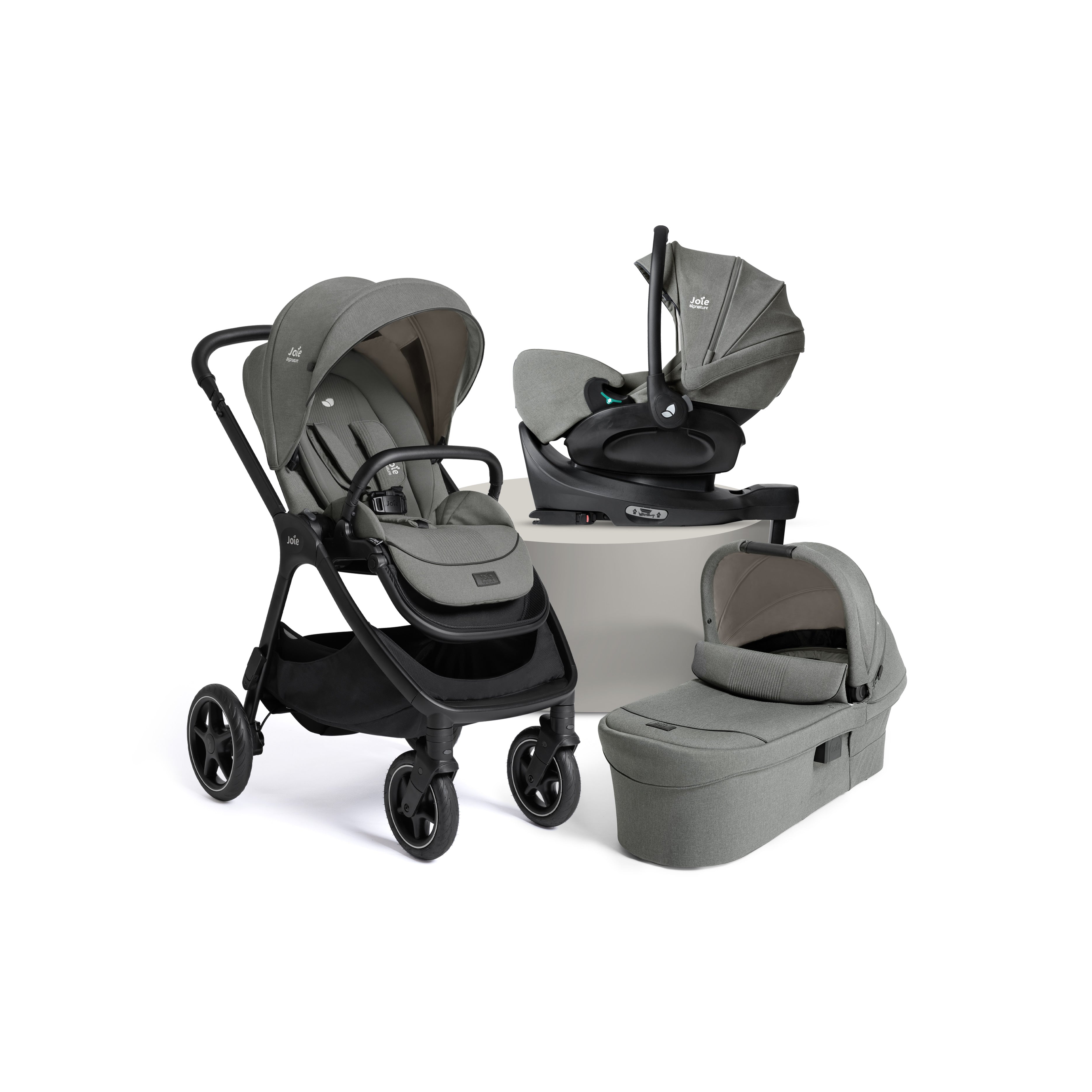 Joie Finiti Flex Travel Ready Pram & Car Seat Bundle - Evergreen ...