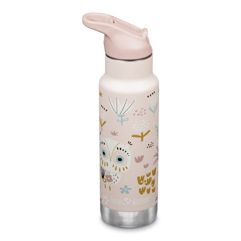 Klean Kanteen Classic Kid's Insulated Water Bottle with Flip Seal Sport Cap 355ml - Owlet