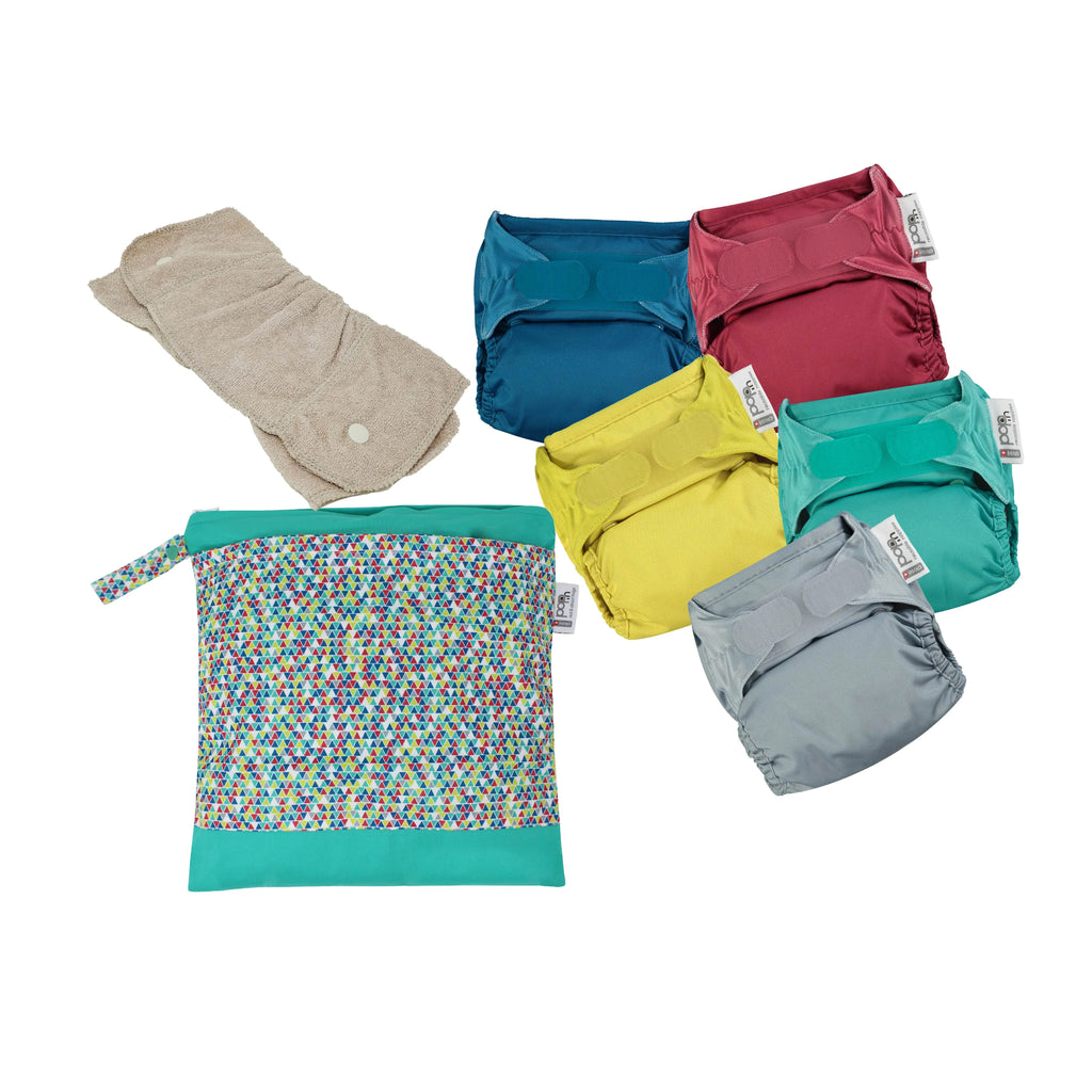 Pop-In Aplix Little Pack Nappies Brights