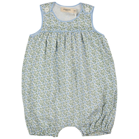 Pigeon Organics Baby Playsuit Ditsy Blue SS25