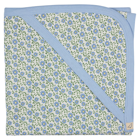 Pigeon Organics Hooded Blanket Ditsy Blue SS25