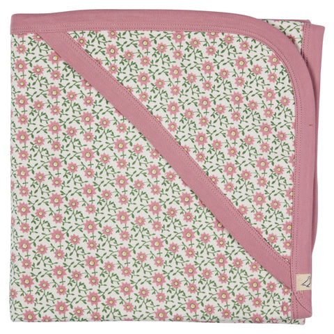 Pigeon Organics Hooded Blanket Ditsy Pink SS25