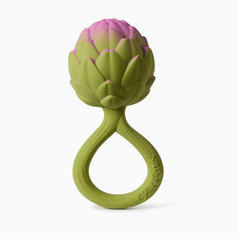 Oil & Carol Artichoke Rattle Toy & Baby Teether